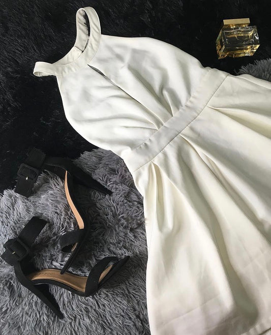 White Halter Dress